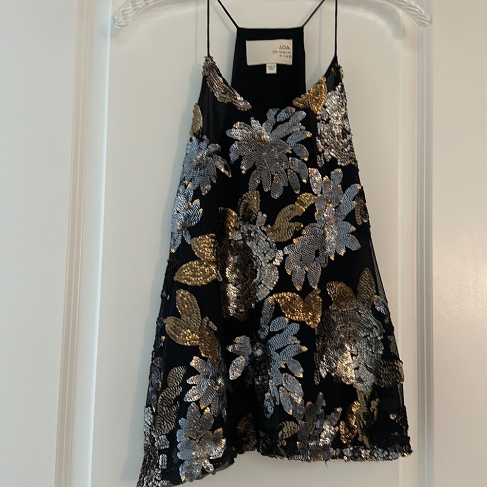 JOA floral sequin tank top